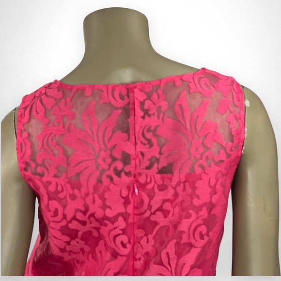 DONNA MORGAN 8 Pink Sleeveless Lace Shift Dress - Picture 4 of 7